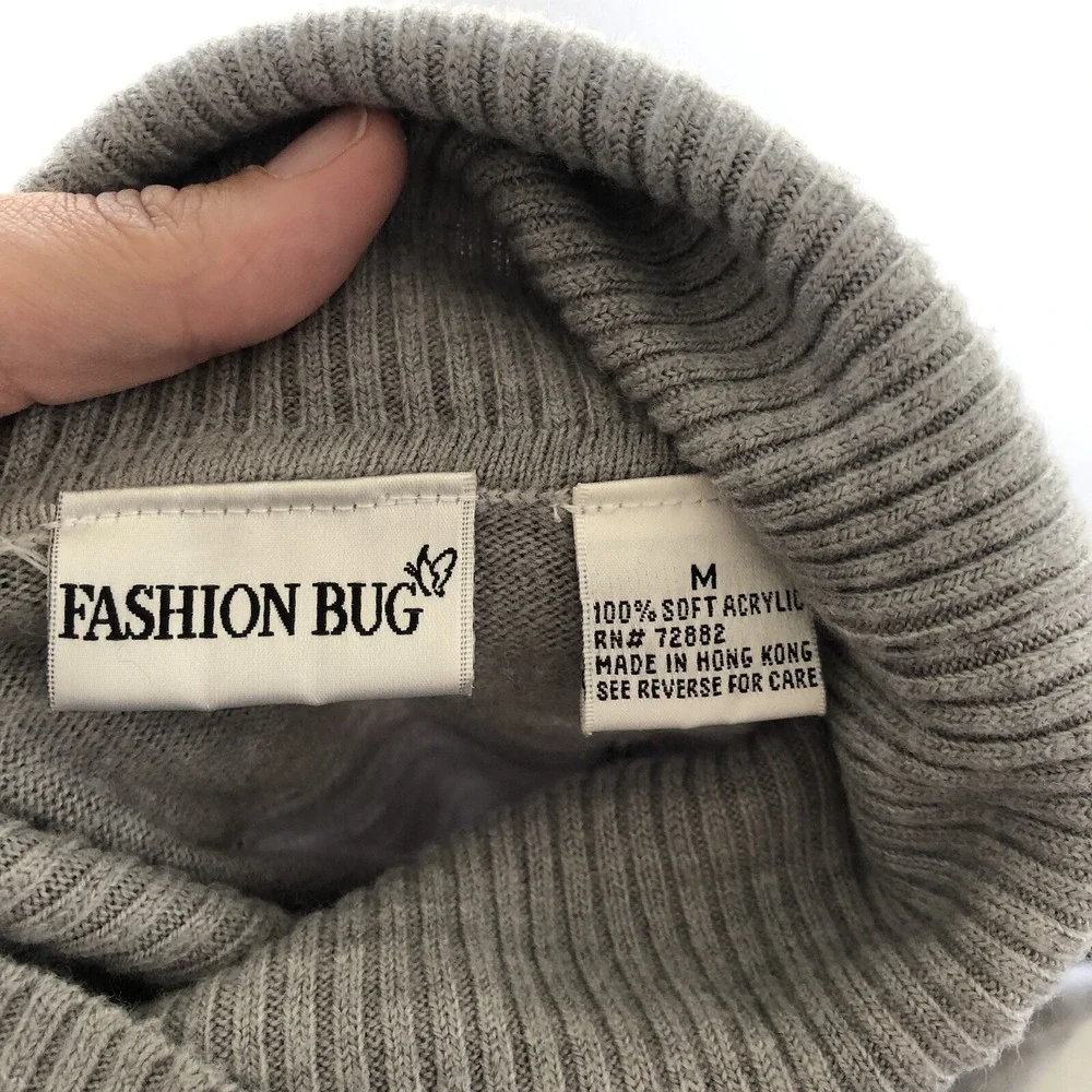 Fashion Bug Gray Soft Acrylic Pullover Sweater Women's Sz M A3706